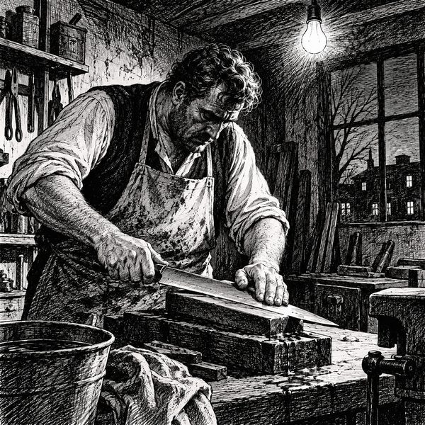 Italian Neorealist Graphic Novel – Mann-Porträt