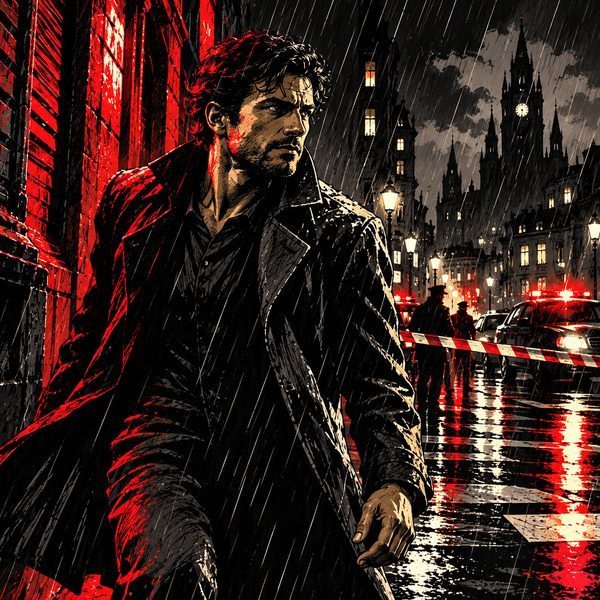 Neo-Noir Illustration – Mann-Porträt
