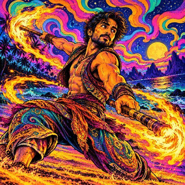 Neo-Psychedelic – Mann-Porträt