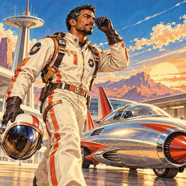 Retrofuturism – Mann-Porträt