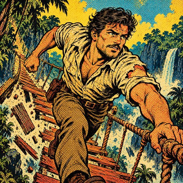 Vintage Pulp Comic – Mann-Porträt