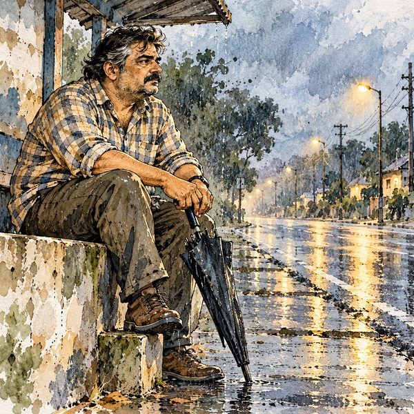 Watercolor and Ink – Mann-Porträt