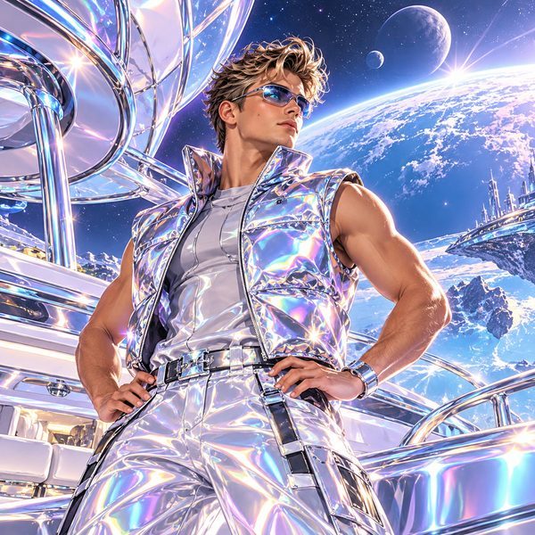 Y2K Futurism – Mann-Porträt