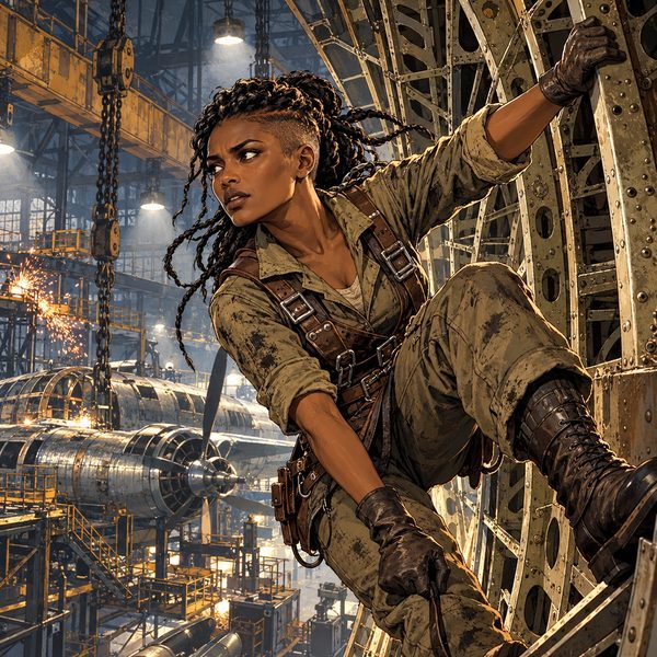 Dieselpunk – Frau-Porträt