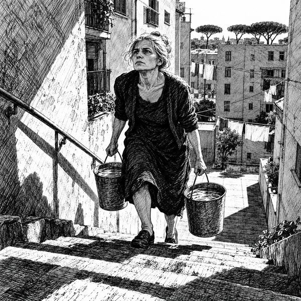 Italian Neorealist Graphic Novel – Frau-Porträt