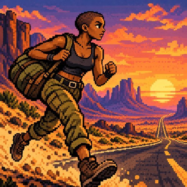 Lo-Fi Pixel Art – Frau-Porträt