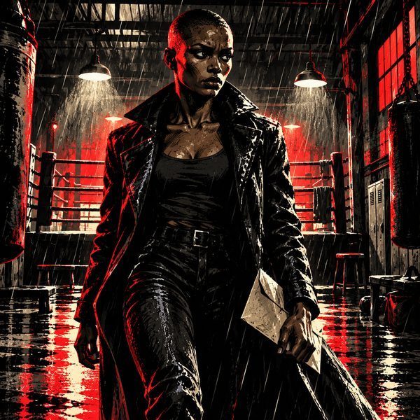 Neo-Noir Illustration – Frau-Porträt