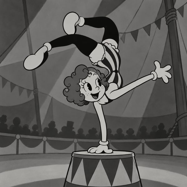 Rubber Hose Cartoon – Frau-Porträt