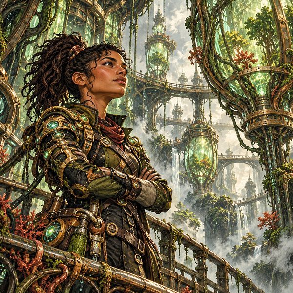 Tech-Organic Fusion – Frau-Porträt