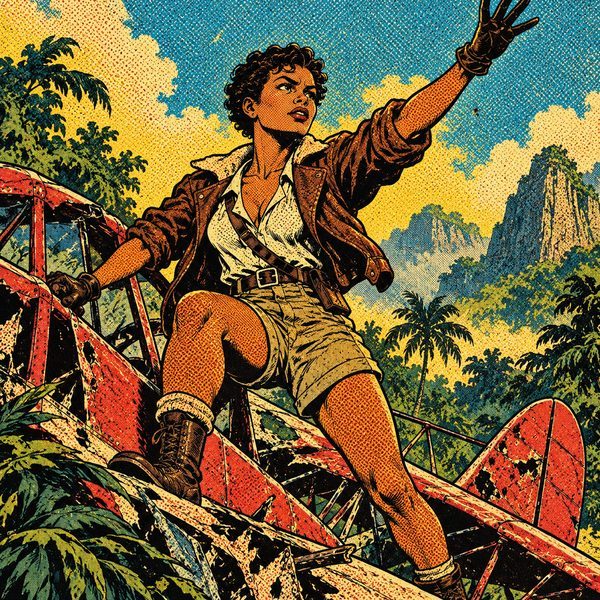 Vintage Pulp Comic – Frau-Porträt