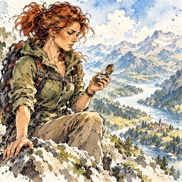 Watercolor and Ink – Frau-Porträt